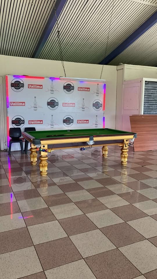 Pool table inside the Tee-20 clubhouse at Faleata Golf Course